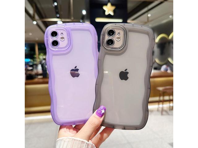 Compatible with iPhone 12 Mini Case 5.4' 2020, Cute Kawaii Curly Wave Frame Shape Soft Silicone Shockproof Protective Phone Case for Women Girls,...
