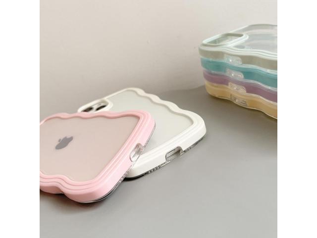 QLTYPRI Compatible with iPhone 13/iPhone 14(6.1 inch) Case, Cute Curly Wave Frame Clear Case for Girls Women, Transparent Soft Silicone TPU Bumper...