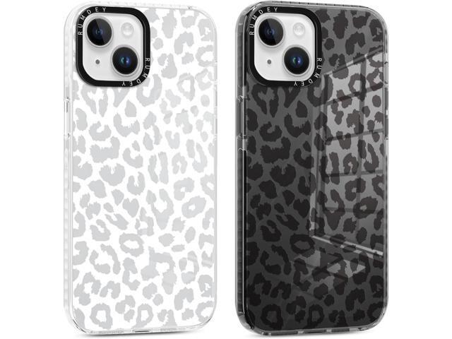 2 Pack Cheetah Cases for Apple iPhone 13 / iPhone 14 Case 6.1 inch, Clear with Cute Fashion Leopard Patterns for Girls Women, Slim Funda with...