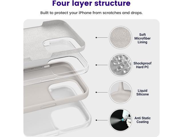 OTOFLY Designed for iPhone 14 Pro Max Case, Silicone Shockproof Slim Thin Phone Case for iPhone 14 Pro Max 6.7 inch (Stone)