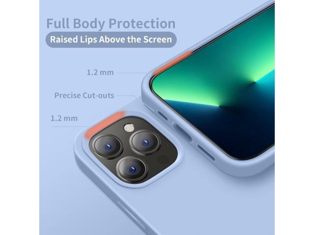 Designed for iPhone 13 Pro Case, Silicone Ultra Slim Shockproof Protective Phone Case with [Soft Anti-Scratch Microfiber Lining], 6.1 inch, Light Blue