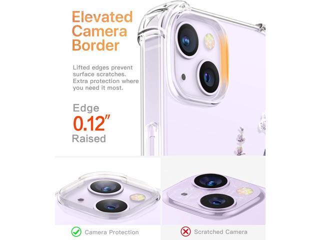 for iPhone 14 Case Floral, with Screen Protector+Camera Lens Protector,[Non Yellowing]Soft Shockproof Clear Phone Protective Cover for Women,...