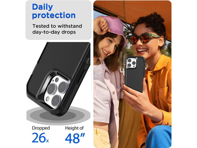 for iPhone 14 Pro Max Case(6.7') with Glass Screen Protector, Heavy Duty Drop Protection Full Body Rugged Shockproof/Dust Proof Military Protective...