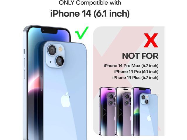TAURI 3 in 1 for iPhone 14 Case Clear, [Not Yellowing] with 2X Screen Protectors, [Military-Grade Drop Protection] Shockproof Slim 14 Cover 6.1 Inch
