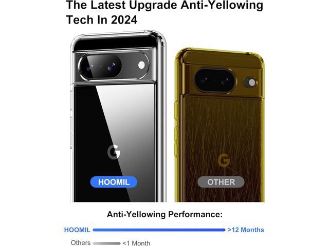 HOOMIL for Google Pixel 8A Case Clear [Anti-Yellowing] Anti-Scratch Transparent Hard Back and Soft Edge [Military Grade Drop Protection] Shockproof...