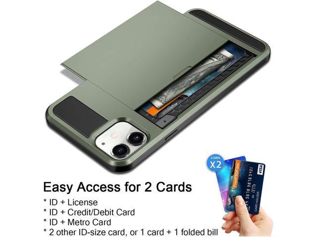 Vofolen Case for iPhone 11 Case Wallet Card Holder ID Slot Sliding Door Hidden Pocket Anti-Scratch Dual Layer Hybrid TPU Bumper Armor Protective...