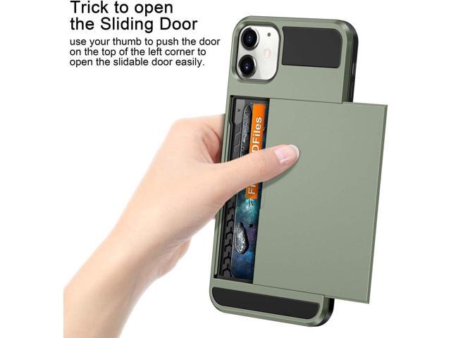 Vofolen Case for iPhone 11 Case Wallet Card Holder ID Slot Sliding Door Hidden Pocket Anti-Scratch Dual Layer Hybrid TPU Bumper Armor Protective...