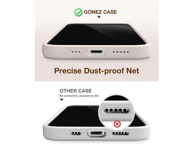 GONEZ for iPhone 14 Case Silicone, with 2X Screen Protector + 2X Camera Lens Protector, [Soft Anti-Scratch Microfiber Lining], Liquid Silicone...