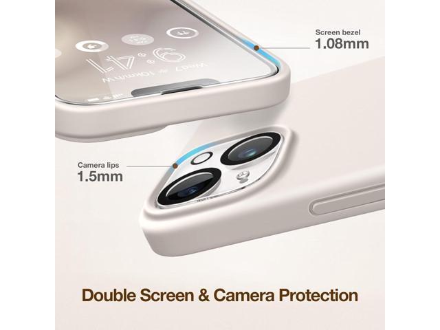 GONEZ for iPhone 14 Case Silicone, with 2X Screen Protector + 2X Camera Lens Protector, [Soft Anti-Scratch Microfiber Lining], Liquid Silicone...