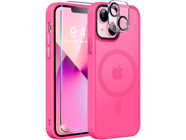 MOCCA Strong Magnetic for iPhone 13 Case, [Compatible with Magsafe][Screen Protector+Camera Lens Protector] Translucent Matte Back Slim Shockproof...