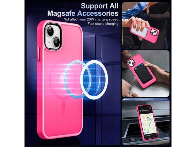 MOCCA Strong Magnetic for iPhone 13 Case, [Compatible with Magsafe][Screen Protector+Camera Lens Protector] Translucent Matte Back Slim Shockproof...