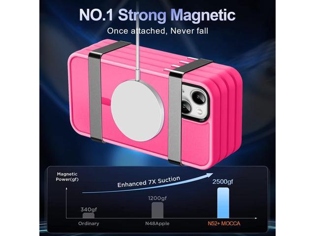 MOCCA Strong Magnetic for iPhone 13 Case, [Compatible with Magsafe][Screen Protector+Camera Lens Protector] Translucent Matte Back Slim Shockproof...