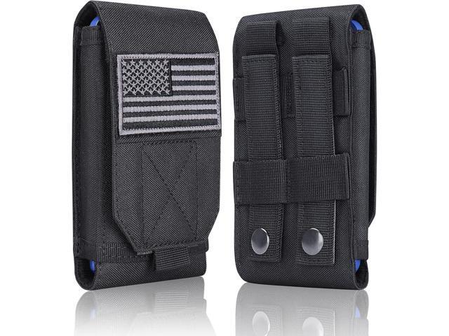 Black Tactical Molle Cellphone Pouch Case,Heavy Duty Waterproof Phone Holster Bag for iPhone 14 15 16 Pro Max for Samsung S24 S23 Ultra S22 Plus...