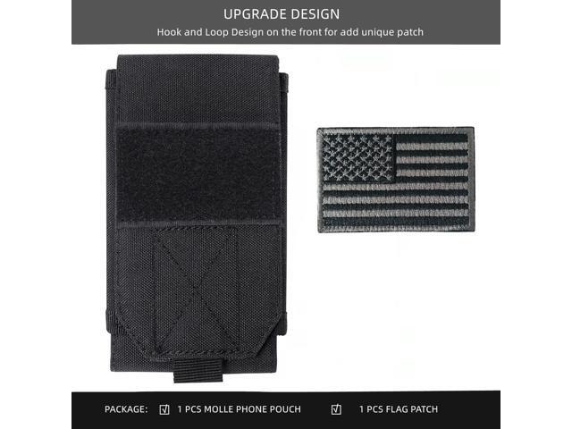 Black Tactical Molle CellPhone Pouch Case,Heavy Duty Waterproof Phone Holster Bag for iPhone 11 12 13 Pro Max Samsung S22 S21 S20 FE Note 20 A13...