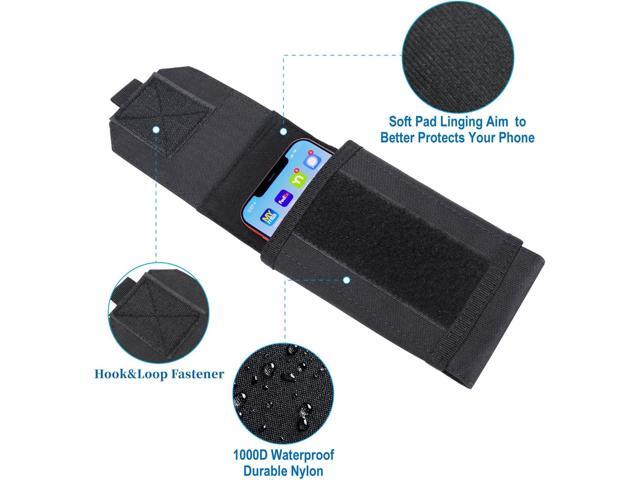 Black Tactical Molle CellPhone Pouch Case,Heavy Duty Waterproof Phone Holster Bag for iPhone 11 12 13 Pro Max Samsung S22 S21 S20 FE Note 20 A13...