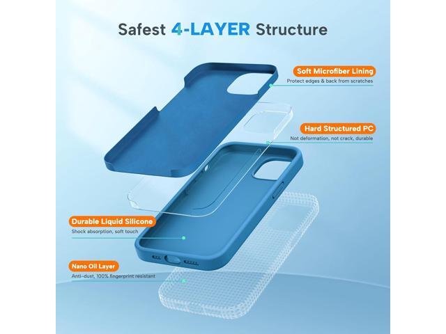 Designed for iPhone 13 Case, with Tempered Glass Screen Protector, [Soft Anti-Scratch Microfiber Lining], Shockproof Liquid Silicone Rubber Phone...