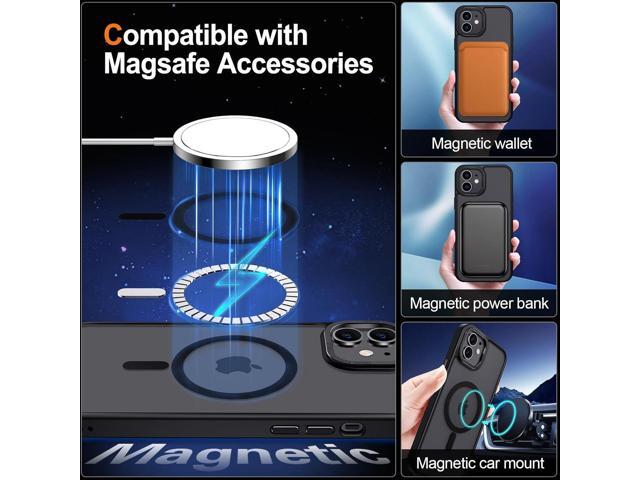 Case for iPhone 11 Case Magnetic Translucent Matte Phone Cases 6.1' [Compatible with MagSafe] Thin Slim Fit Shockproof Bumper Hard Protective Cover...