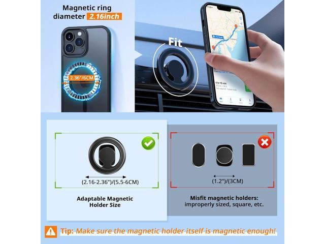 CACOE Magnetic Case for iPhone 13 & iPhone 14 6.1 inch-Compatible with MagSafe & Magnetic Car Phone Mount,Anti-Fingerprint TPU Thin Phone Cases...