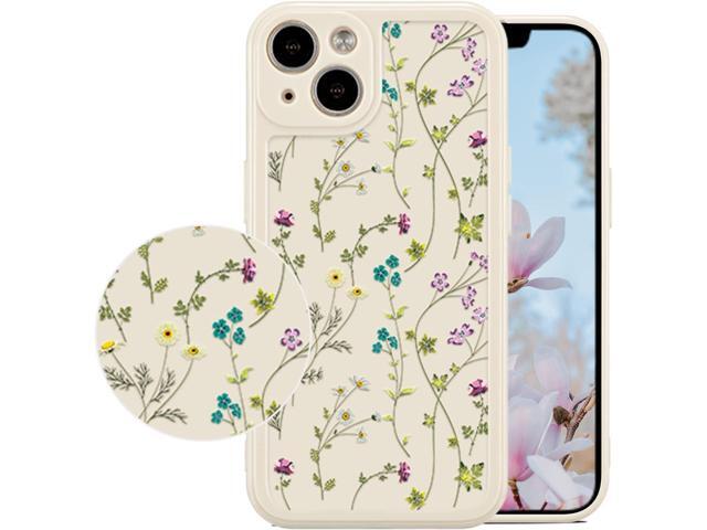 RALEAVO Floral Case for iPhone 13, Flower Branch Pattern Design Cute Cover Case for Girls Women Slim Thin Soft Silicone Shockproof Anti-Slip Phone...