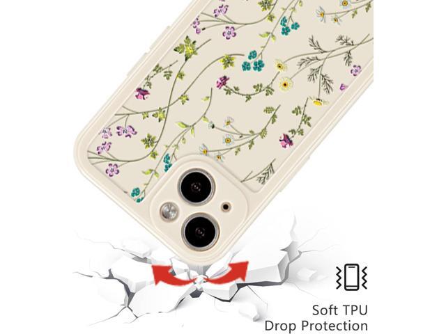 RALEAVO Floral Case for iPhone 13, Flower Branch Pattern Design Cute Cover Case for Girls Women Slim Thin Soft Silicone Shockproof Anti-Slip Phone...