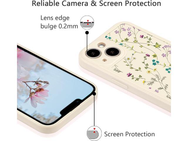RALEAVO Floral Case for iPhone 13, Flower Branch Pattern Design Cute Cover Case for Girls Women Slim Thin Soft Silicone Shockproof Anti-Slip Phone...