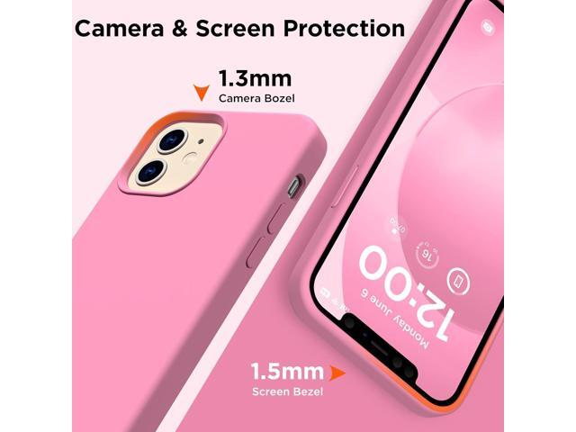 for iPhone 12 Case and iPhone 12 Pro Case, [Camera Lens Protector + Screen Protector], Soft Microfiber Lining Silicone Shockproof Protective Slim...