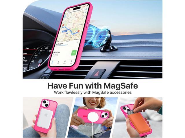for iPhone 15 Case, iPhone 15 Phone Case [Compatible with MagSafe], Translucent Matte Magnetic Cover Shockproof Women Girl Protective Cute Case for...