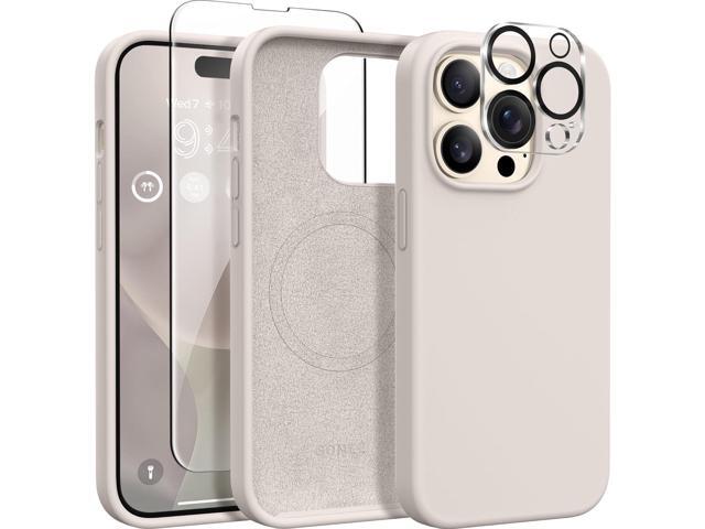 GONEZ for iPhone 14 Pro Case, Compatible with Magsafe, with 2X Screen Protector + 2X Camera Lens Protector, Soft Anti-Scratch Microfiber Lining,...