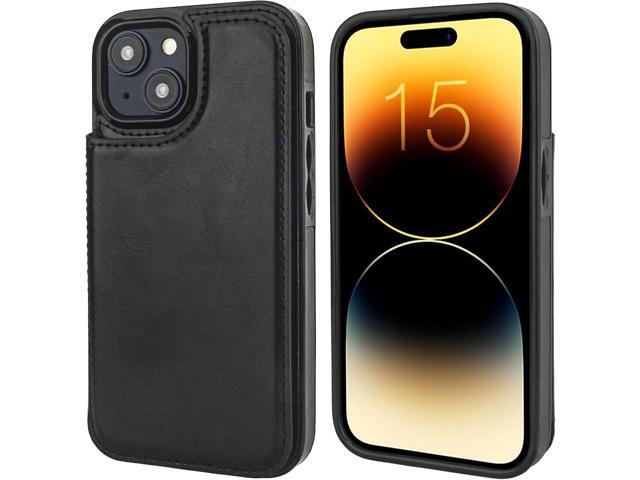 Compatible with iPhone 15 Wallet Case with Card Holder, PU Leather Kickstand Card Slots Case, Double Magnetic Clasp and Durable Shockproof Cover...