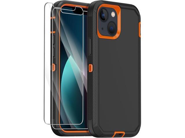 Annymall for iPhone 13 Case with 2 Screen Protector,Shockproof Drop Protection Full Body Heavy Duty 3 Layer Military Rugged Durable Phone Cover for...