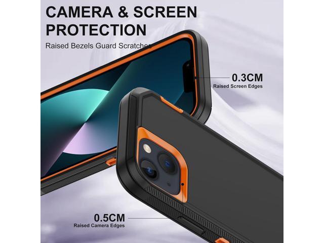 Annymall for iPhone 13 Case with 2 Screen Protector,Shockproof Drop Protection Full Body Heavy Duty 3 Layer Military Rugged Durable Phone Cover for...