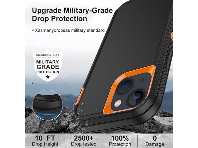 Annymall for iPhone 13 Case with 2 Screen Protector,Shockproof Drop Protection Full Body Heavy Duty 3 Layer Military Rugged Durable Phone Cover for...