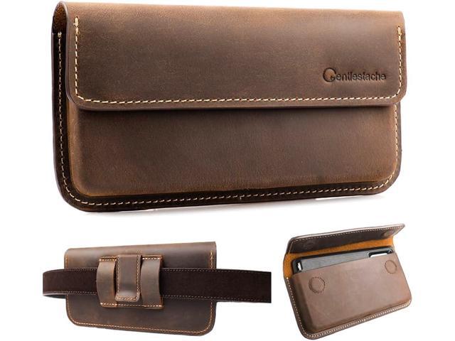 X-Large Leather Phone Holster for iPhone 14 Pro Max, Horizontal Cell Phone Case for Galaxy S23 Ultra S23 Plus, Phone Belt Holder with Belt Clip for...