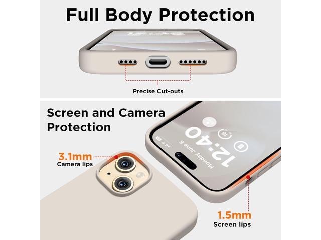 Silicone Case for iPhone 15 Plus, Full Body Shockproof Protective Cove, Soft Anti-Scratch Microfiber Lining, Ultra-Thin Slim Cover Phone Case for...