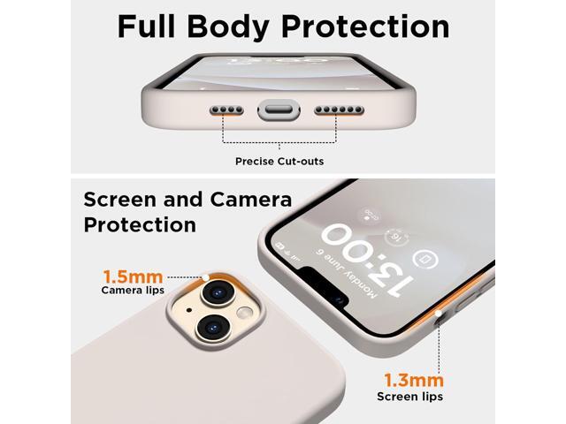 for iPhone 13 Phone Case with [2X Screen Protectors], Liquid Silicone Shockproof Protective with Soft Anti-Scratch Microfiber Lining Slim Thin Case...