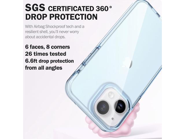 ArtsEvo Designed for iPhone 15 Case, 6.6ft Drop Protection, Full Body Screen Camera Protective Phone Case, Blue