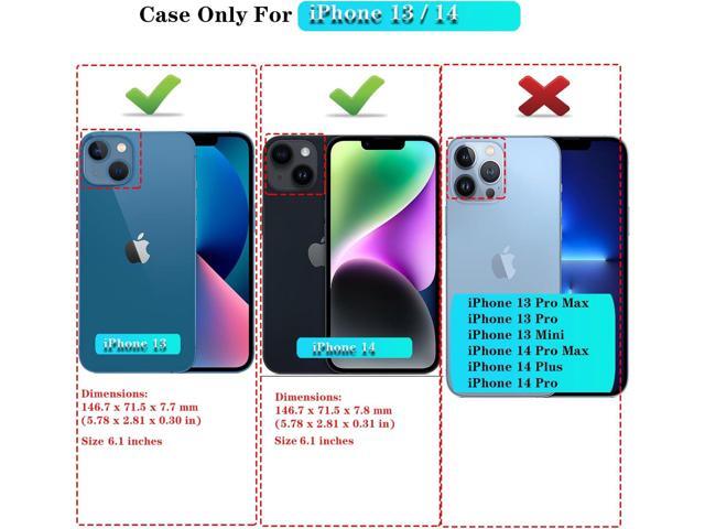 SunStory Compatible with iPhone 13 Case/iPhone 14 Case with HD Screen Protector & Slide Camera Cover & Rotated Ring Kickstand,[Military-Grade]...