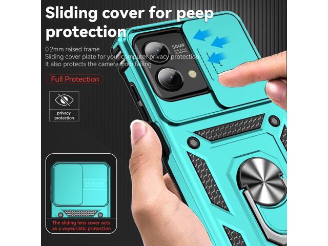 Cellular Phone Case for Motorola Moto G Stylus 5G 2023, Mint w/ Slide Camera 2nd gen. Military Grade, HD Screen Protector, Magnetic Ring Holder...