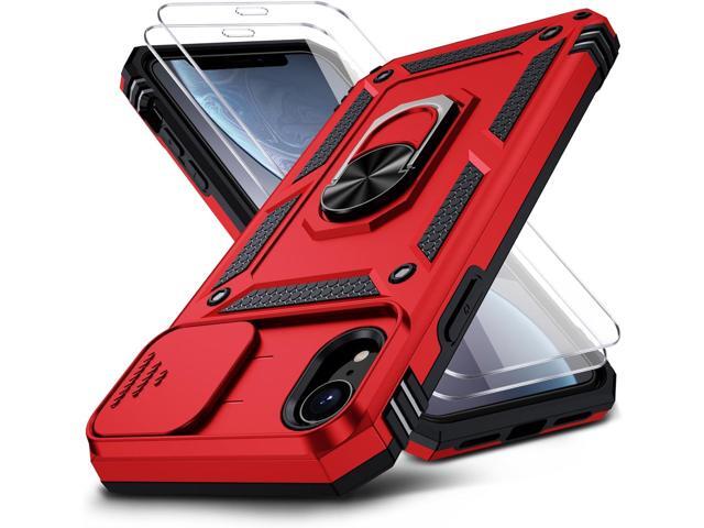 for iPhone XR Case, iPhone XR Phone Case with 2X HD Screen Protector + Slide Camera Cover,[Military Grade] 16ft. Drop Tested Protective Case with...