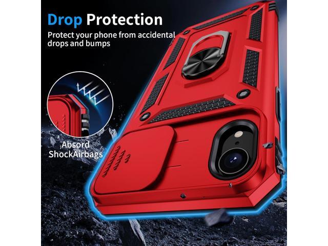 for iPhone XR Case, iPhone XR Phone Case with 2X HD Screen Protector + Slide Camera Cover,[Military Grade] 16ft. Drop Tested Protective Case with...