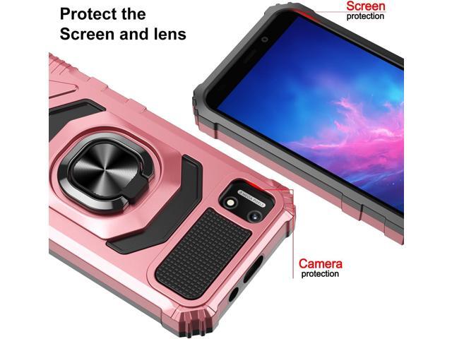 for Cloud Mobile Stratus C7 Phone Case with Tempered Glass Screen Protector,Military Grade Heavy Duty Shockproof Protective Cover,with Ring...