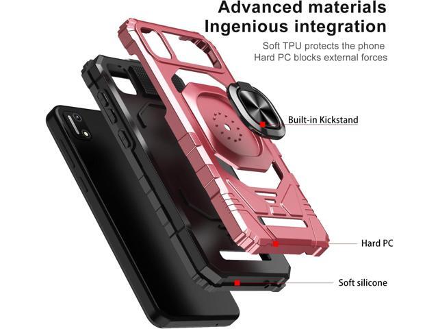 for Cloud Mobile Stratus C7 Phone Case with Tempered Glass Screen Protector,Military Grade Heavy Duty Shockproof Protective Cover,with Ring...