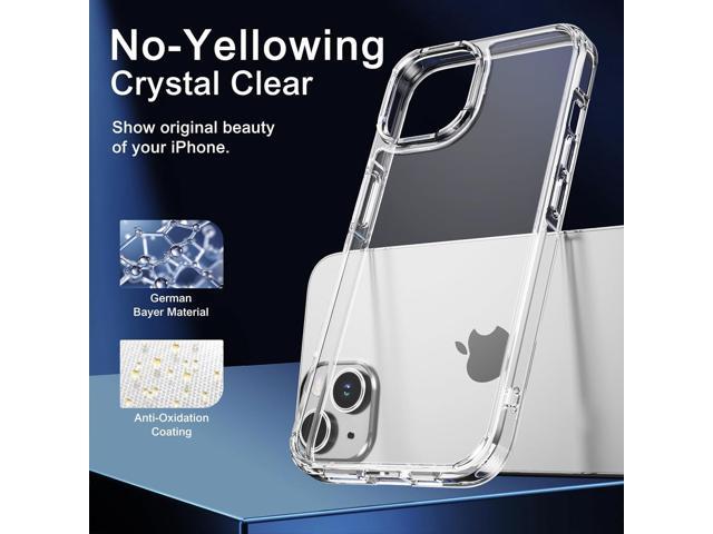 for iPhone 14 Case Clear with Screen Protector, Camera Lens Protector, Military-Grade Protection, Hybrid iPhone 14 Clear Case with Cushion buffer...
