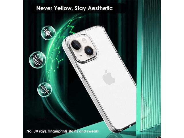 for iPhone 14 Case Clear with Screen Protector, Camera Lens Protector, Military-Grade Protection, Hybrid iPhone 14 Clear Case with Cushion buffer...