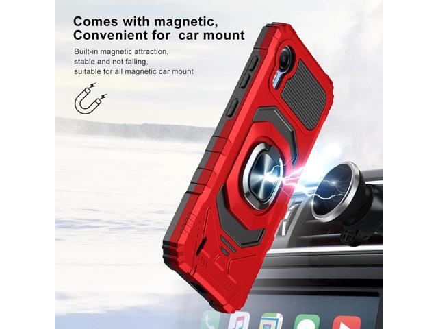 TJS Compatible for Cricket Debut S2 Case, AT & T Calypso 4 Case, Metal Ring Magnetic Support Kickstand Heavy Duty Drop Protection Cover Phone Case...