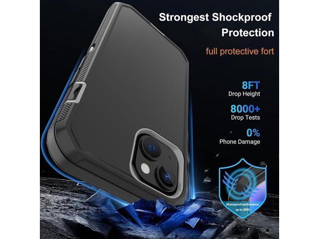 for iPhone 14 Case with 2 Screen Protector,Heavy Duty Shockproof Dropproof Dust Proof Full Body Rugged 3-Layer Military Tough Durable Protective...