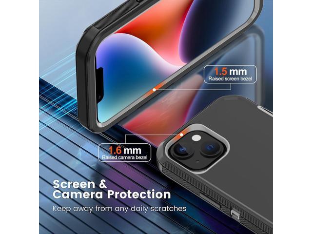 for iPhone 14 Case with 2 Screen Protector,Heavy Duty Shockproof Dropproof Dust Proof Full Body Rugged 3-Layer Military Tough Durable Protective...