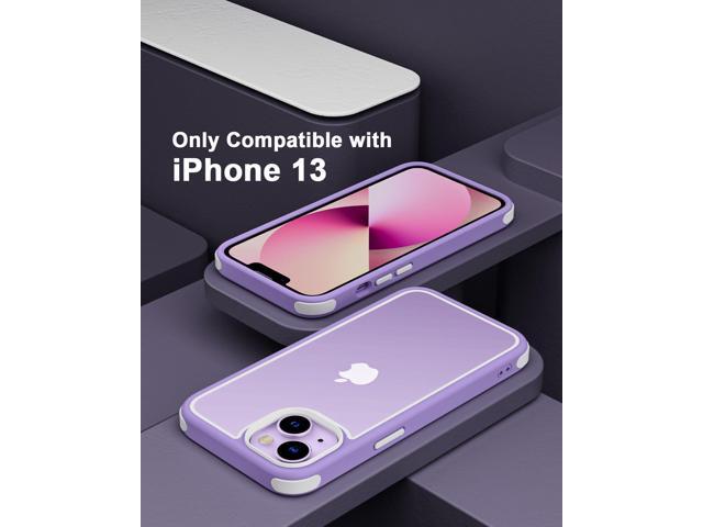 Crystal Clear Case for iPhone 14 & iPhone 13, with Multicolor Protective Shockproof Bumpers [Not Yellowing] Slim Hard PC Back Cover for Men Women...