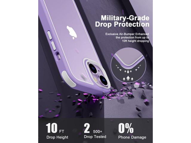 Crystal Clear Case for iPhone 14 & iPhone 13, with Multicolor Protective Shockproof Bumpers [Not Yellowing] Slim Hard PC Back Cover for Men Women...