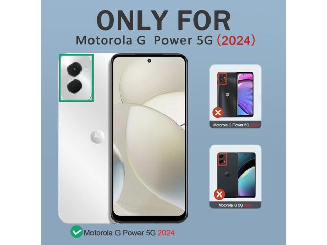 for Motorola Moto G Power 5G 2024 Case with Tempered Glass Screen Protector and Camera Lens Cover,Rotated Ring Stable Kickstand,Heavy Duty...
